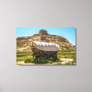 Covered Wagon vid Scotts Bluff National Monument Canvastryck