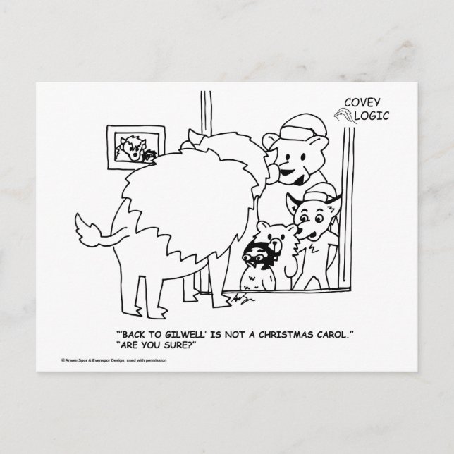 Covey Logic jul Caroling Postcard Helg Vykort (Framsida)