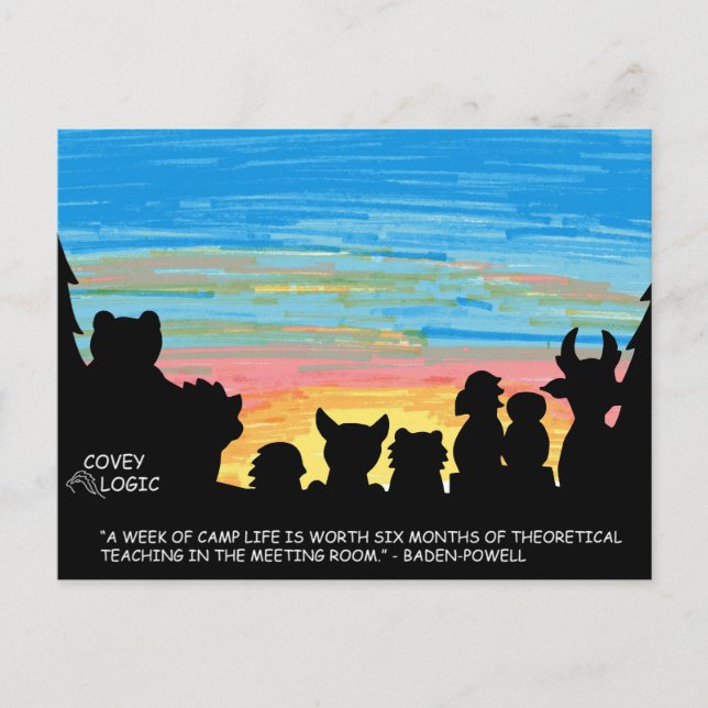 Covey Logic "Lägerliv" vykort (Framsida)