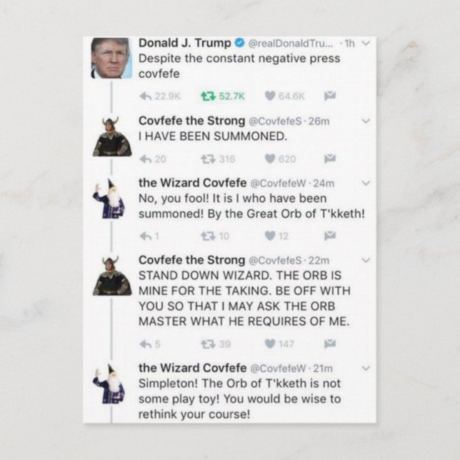 Covfefe Vykort (Framsida)