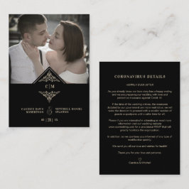 Covi19 Wedding Initials Flourish Sophisticated Tilläggskort