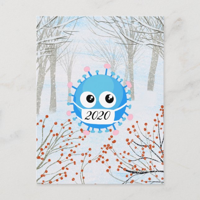 Covid19 2020-dekoration för virushämtar vykort (Framsida)