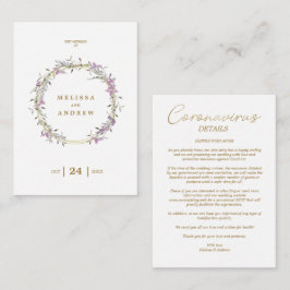 Covid19 Details Custom Lilac Elegant Garland Tilläggskort