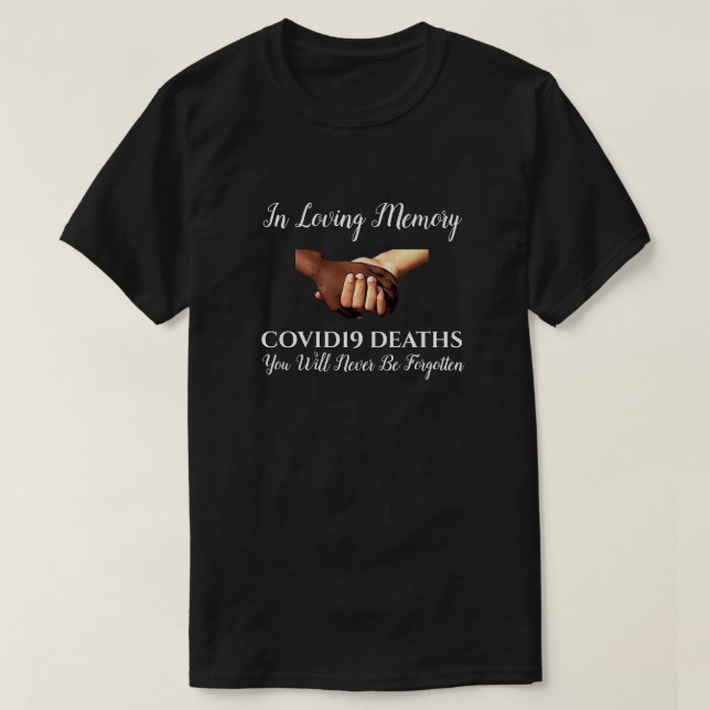 COVID19 i flytande minne, svart T Shirt (Design framsida)