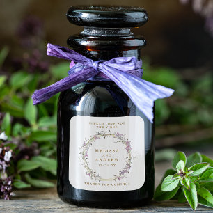 Covid19 Lilac Blommigt Wand Bröllop Sanitizer Gel Fyrkantigt Klistermärke