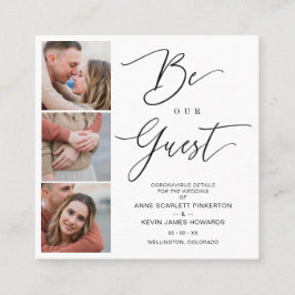 Covid19 Trendy Be our Guest Chic Romantic 3 Photos Fyrkantigt Visitkort