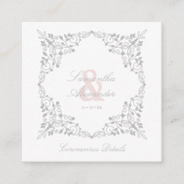 Covid19 Wedding Details Classic Elegant Flourish Tilläggskort