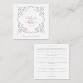 Covid19 Wedding Details Classic Elegant Flourish Tilläggskort