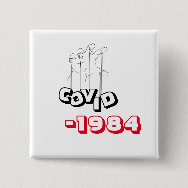 Covid 1984 T-Shirt Parody George Orwell Knapp (Framsida)