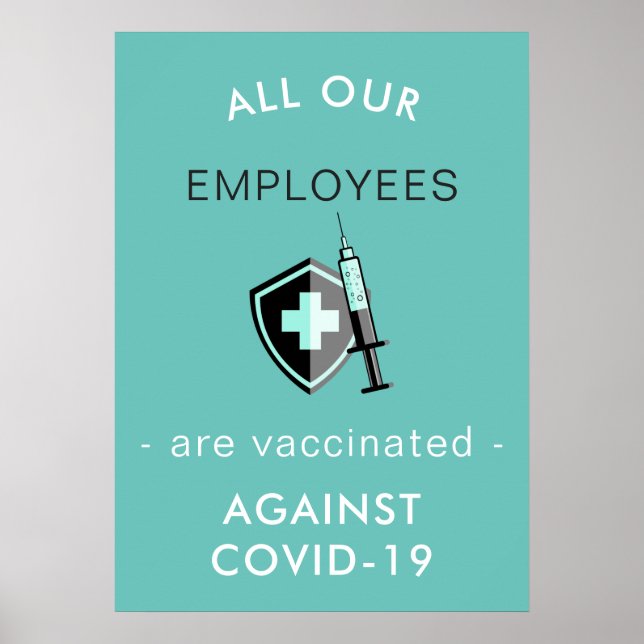 Covid-19 Alla anställda som vaccinerats Anpassning Poster (Framsidan)