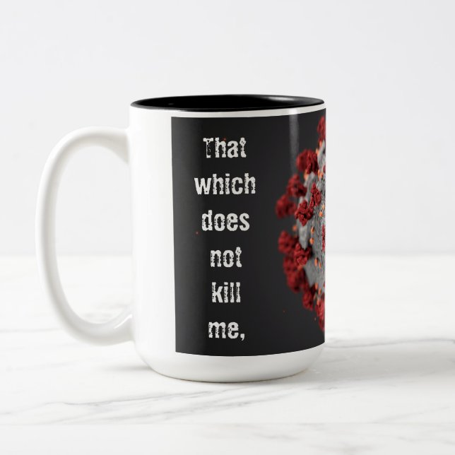 Covid-19 Coffee mugg. 15 oz. Två Tone. Två-Tonad Mugg (Vänster)