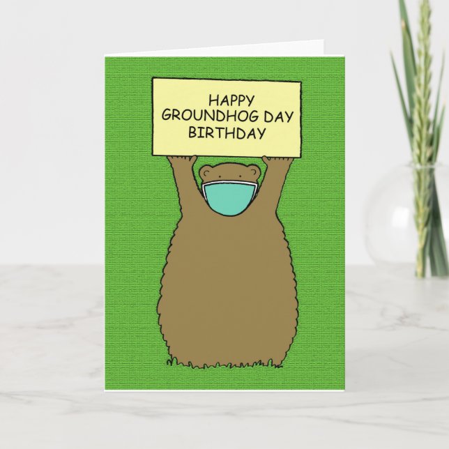 Covid 19 Groundhog Day Birthday Kort (Framsida)