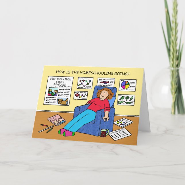 Covid 19 Home Schooling Tecknad Kort (Framsida)