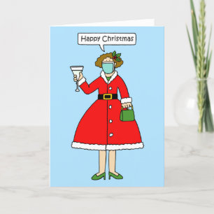 Covid 19 jul, mrs Claus Helgdag Card Helgkort