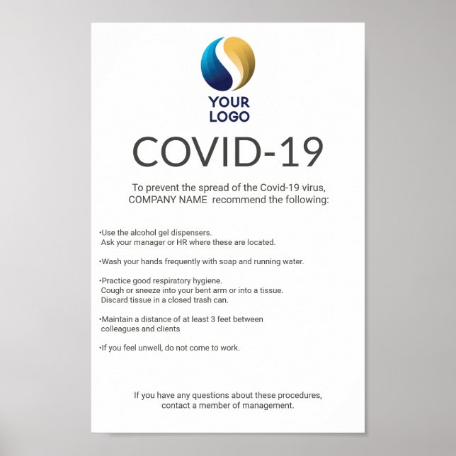 Covid-19 Lägg till ett meddelande om Professionell Poster (Framsidan)
