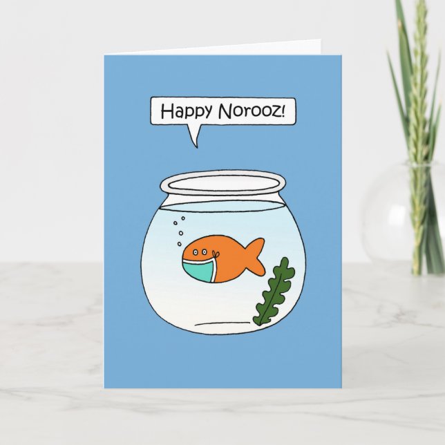 Covid 19 Lycklig Noroz Goldfish Humor Kort (Framsida)