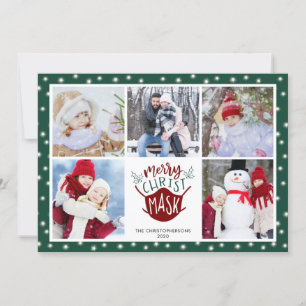 COVID-19 MERRY KristusMASK Fairy Ljus 5 Photo Julkort