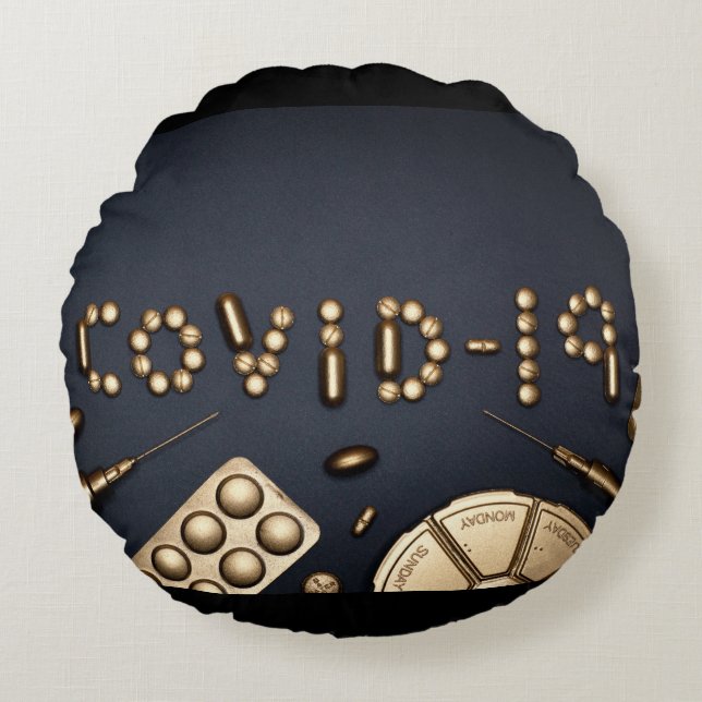 Covid-19 Rund Kudde (Framsidan)