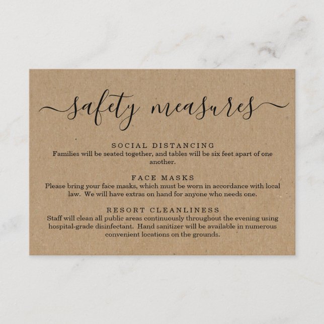 Covid 19 Säkerhetsmask Social Distansering Informa Tilläggskort (Framsida)