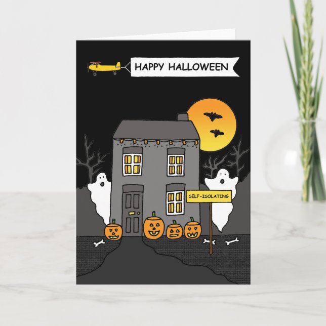 Covid 19 Self-isolering Halloween-taloky House Kort (Framsida)