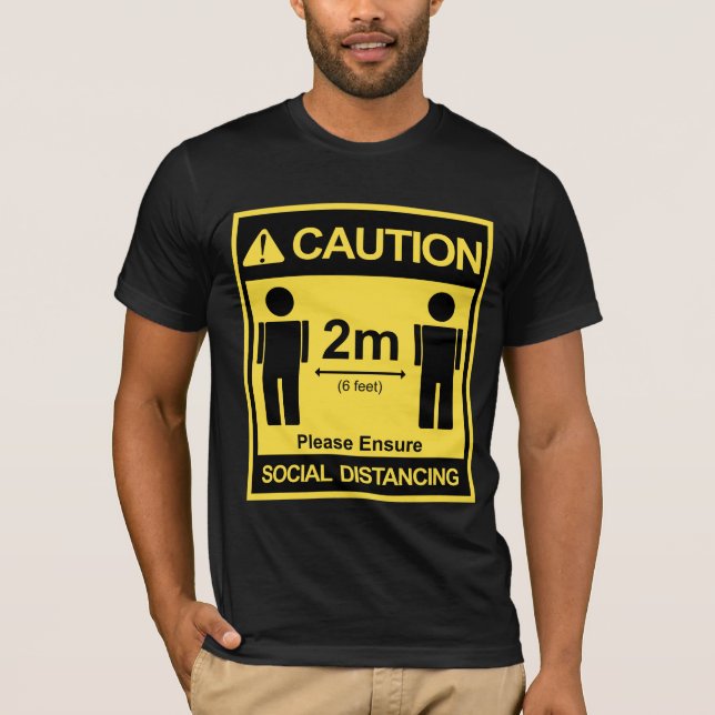 COVID 19 Social Avstånd (framsida och baksida) T Shirt (Framsida)