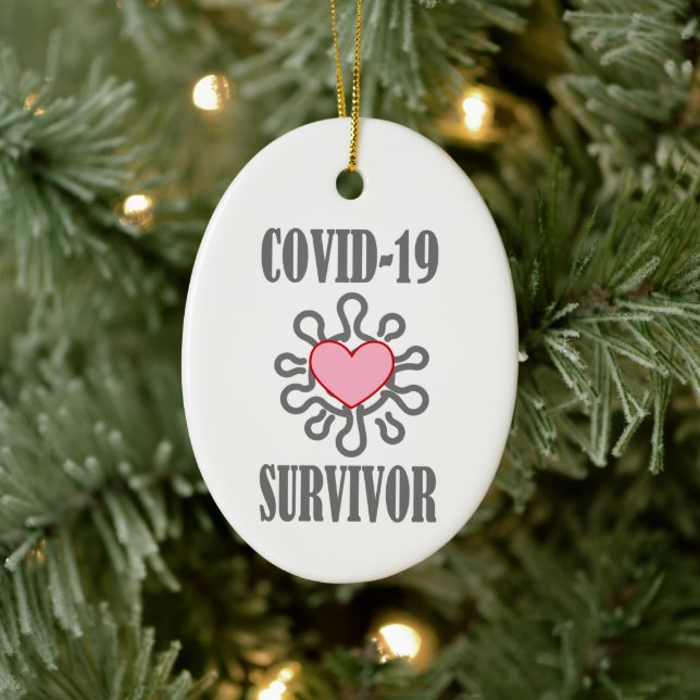 COVID-19 Survivor Corona virus I överlevt Julgransprydnad Keramik (Träd)