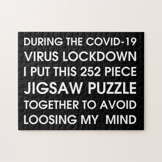 COVID-19 ~ Svart och vit typografi Pussel (Horisontell)