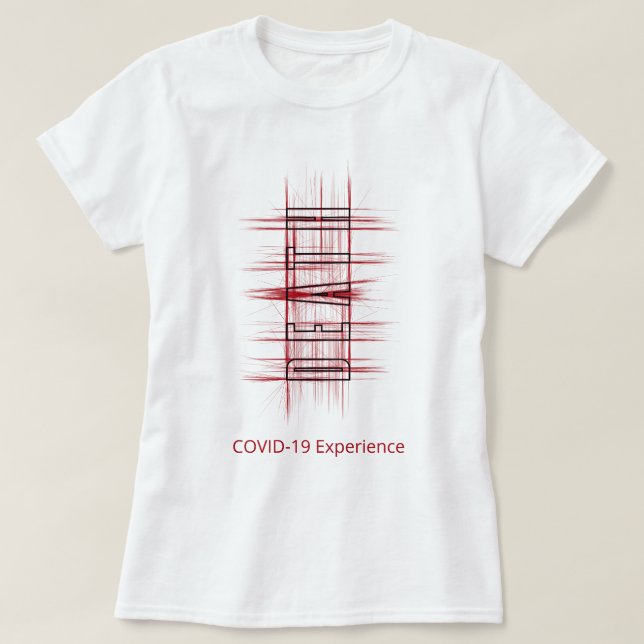 COVID-19-upplevelse, död, virus, rött och svart T Shirt (Design framsida)
