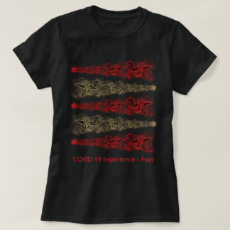 COVID-19-upplevelse, fruktan, virus, Guld och rött T Shirt