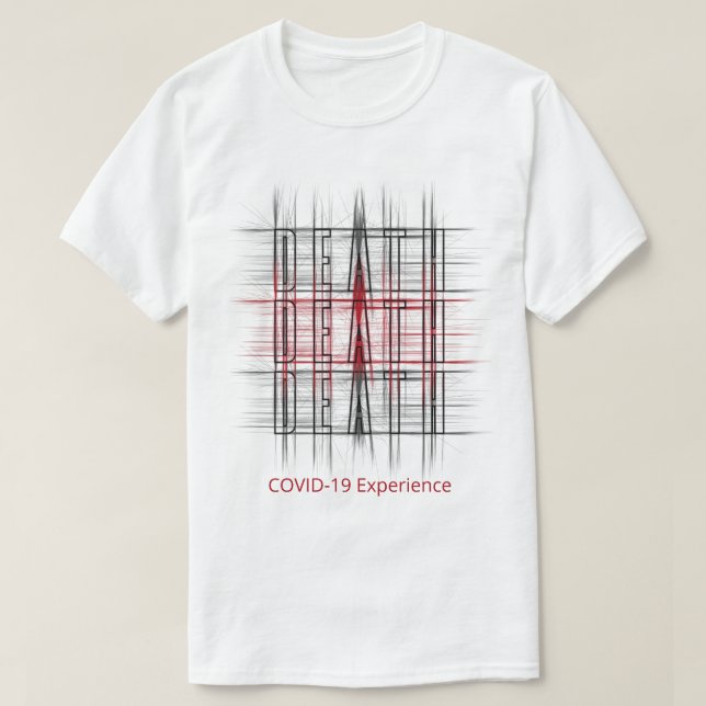 COVID-19-upplevelse, pandemi, död, rött och svart T Shirt (Design framsida)