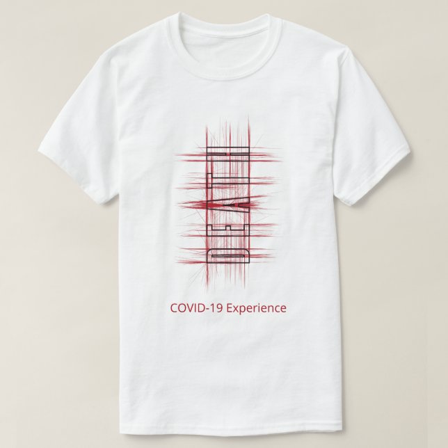 COVID-19-upplevelse, virus, död, rött och svart T Shirt (Design framsida)