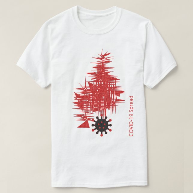 COVID-19-upplevelse, Virus Spread Black Red Anpass T Shirt (Design framsida)