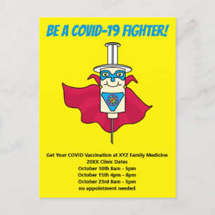 COVID-19 Vaccination Reminder Meddelande Vykort