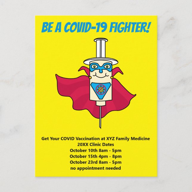 COVID-19 Vaccination Reminder Meddelande Vykort (Framsida)