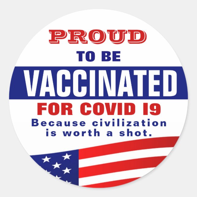Covid 19 Vaccination Runt Klistermärke (Framsida)