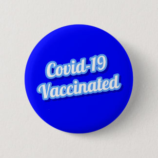 Covid 19 Vaccinerad blå, elegant, kursiv Knapp