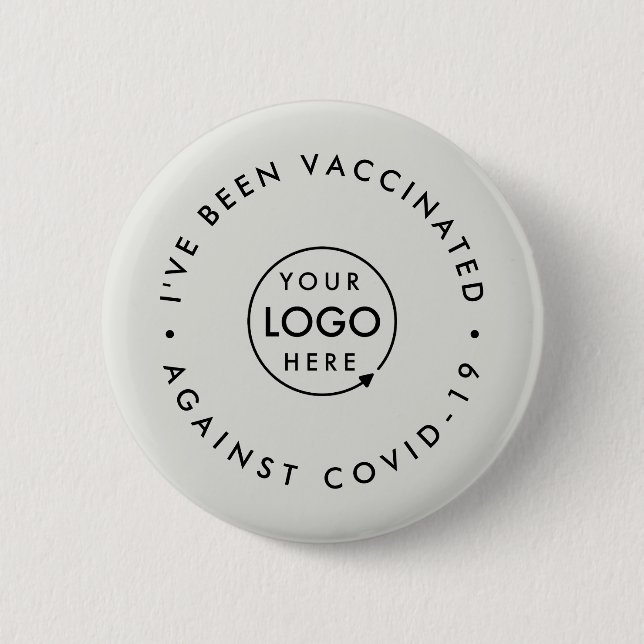 Covid-19 vaccinerad | Modern Grått för Logotyp i f Knapp (Framsida)