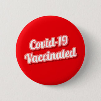 Covid 19 Vaccinerad, röd, stiliserad Knapp