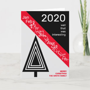 Covid 2020 Black White Red Fånig Julfoni Helgkort