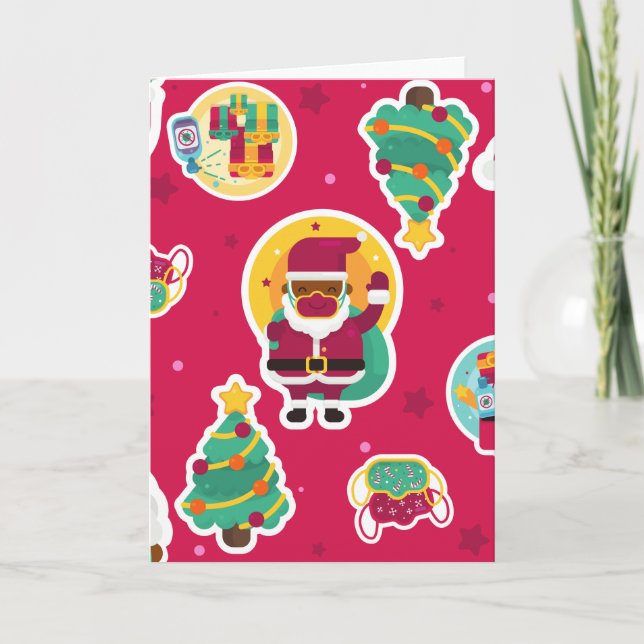 covid ansiktsmask svart tomte inbjudan (Framsida)
