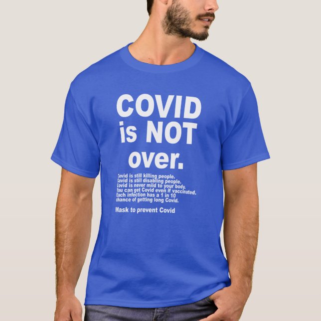 Covid är inte med över mörk t-shirts (Framsida)