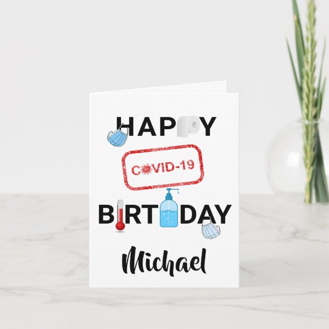 Covid Birthday Card Kort (Framsida)