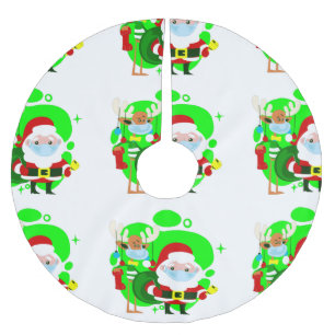 Covid christmas jultomten renar julgransmatta borstad polyester