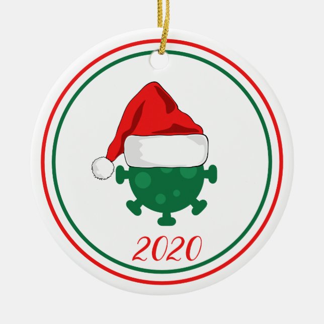 Covid Corinavirus Global Pandemi 2020 Julgransprydnad Keramik (Framsidan)