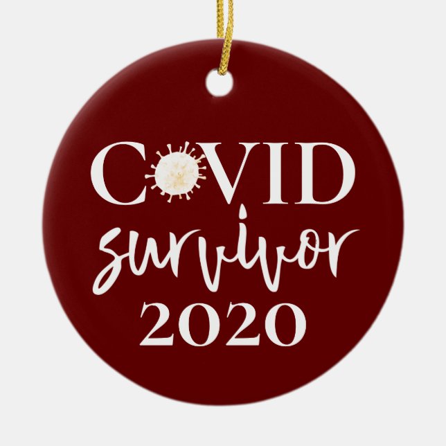 Covid Coronavirus överlevare 2020 Julgransprydnad Keramik (Framsidan)