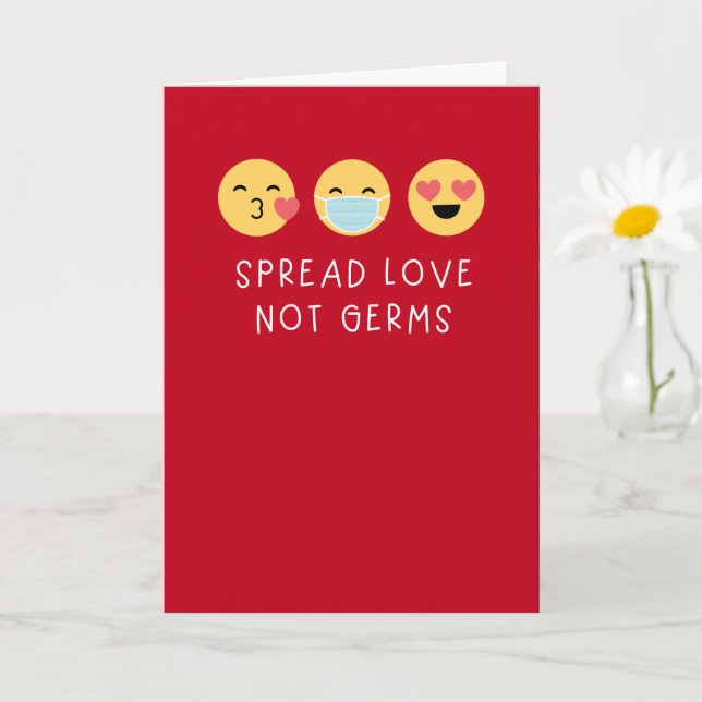 Covid Emoji Valentine Greeting Card Kort (Liten växt)