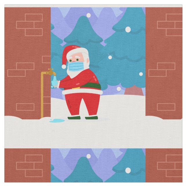 Covid god jul ansikte mask tvättar händer tyg (Närbild)