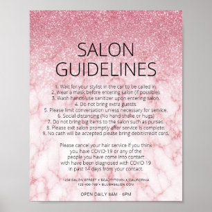 Covid Health Safety Ro Guld Hair Salon Poster