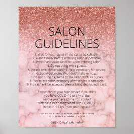 Covid Health Safety Ro Guld Hair Salon Poster