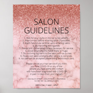 Covid Health Safety Ro Guld Hair Salon Poster